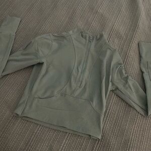 Women’s Green Athletic wear Zip up
